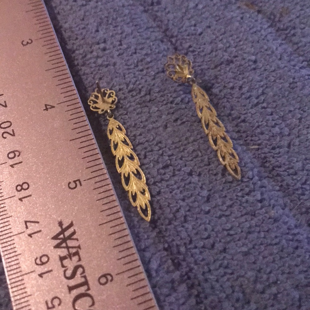 Gold post dangle earrings